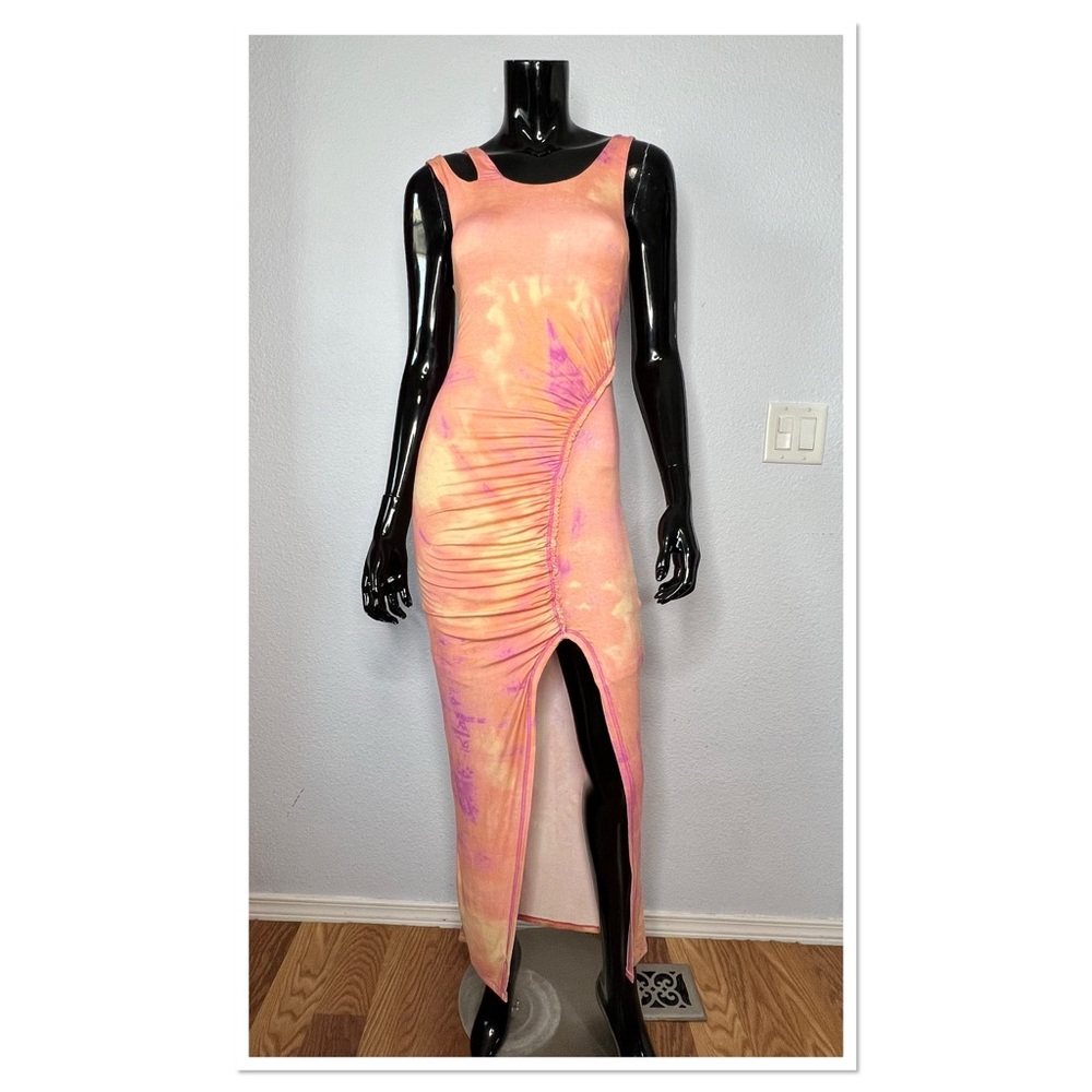 Free People Cherise Midi Dress in Melon Sz XS Viscose & Elastane - Picture 3 of 11